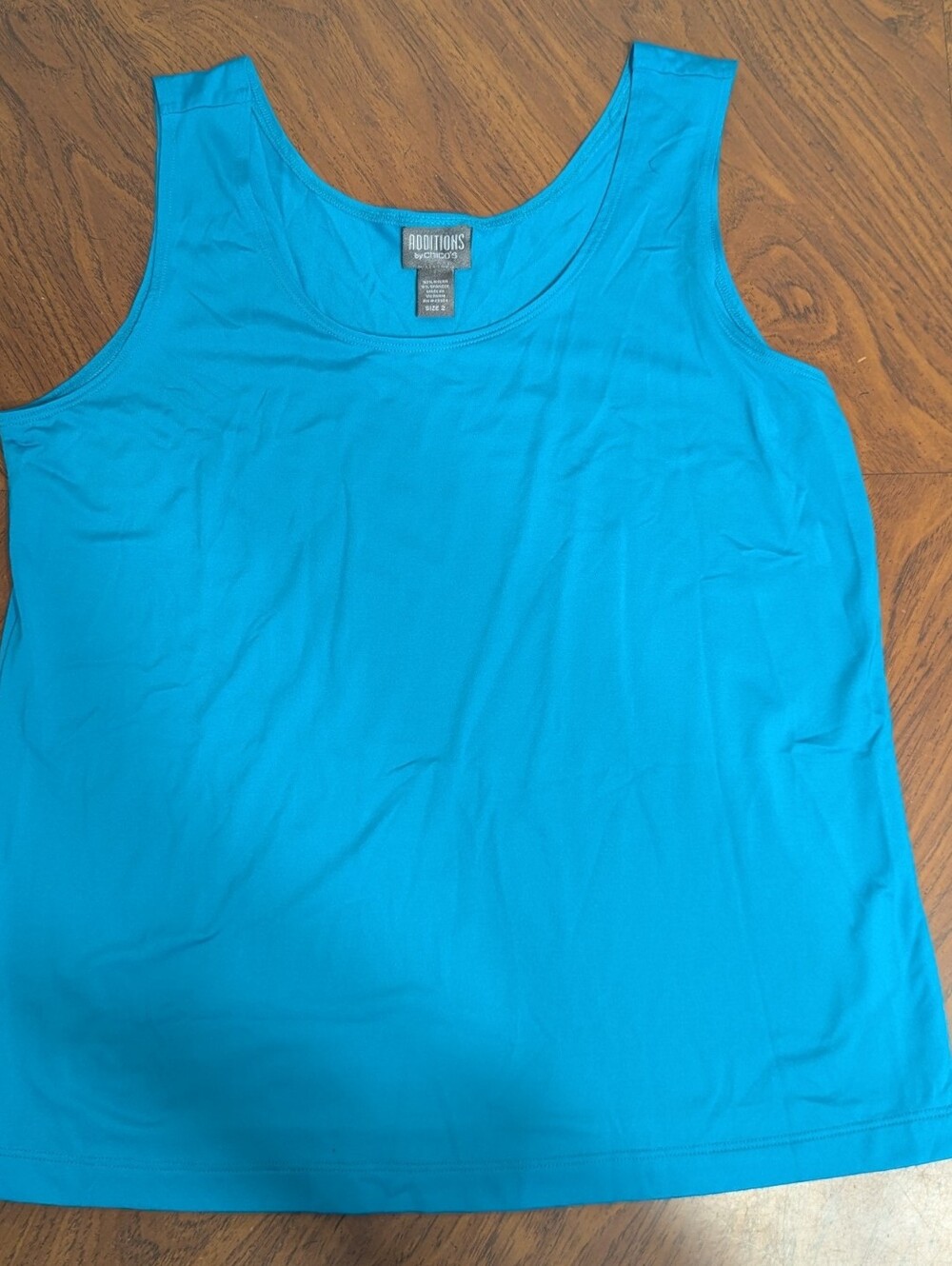 Additions by Chico's 2 Tank Top Cami sz L Sleeveless Layering Stretch turquoise
